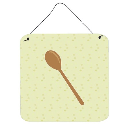 Carolines Treasures Wooden Spoon on Green Wall or Door Hanging Prints BB7300DS66